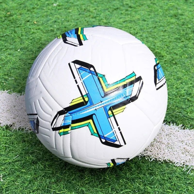 Soccer Ball Official Size 5 Three Layer Wear Rsistant Durable Soft PU Leather Seamless Football Team Match Group Train Game Play - Slobuy
