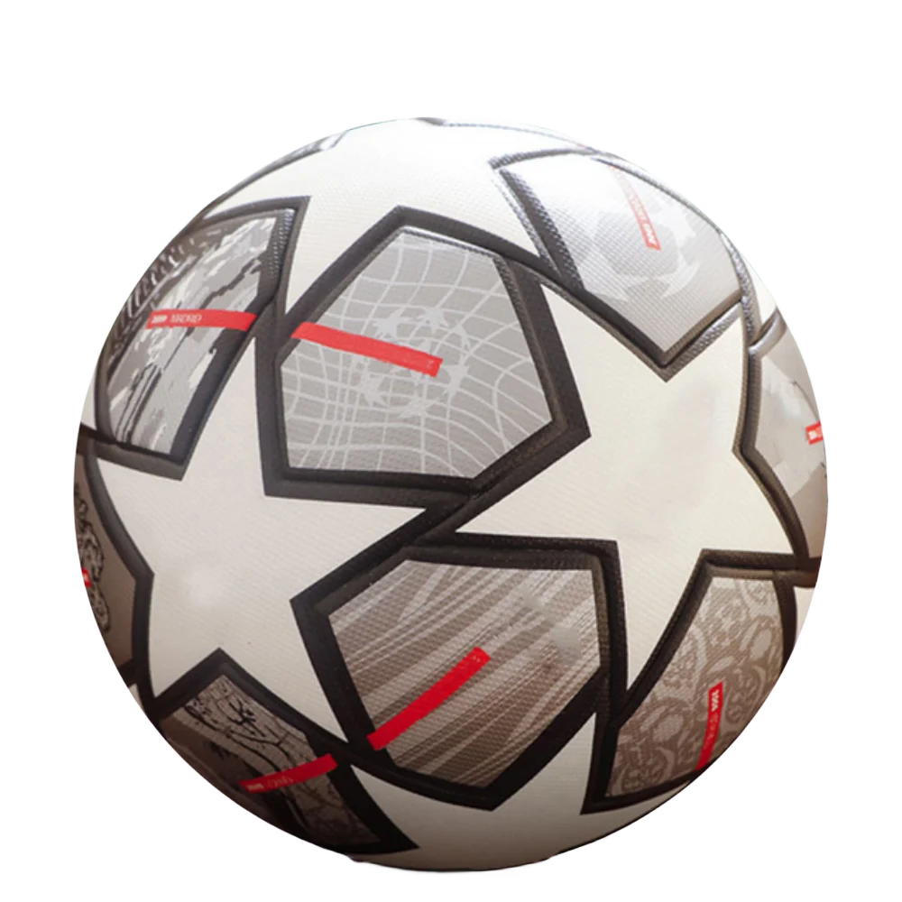 Soccer Ball Official Size 5 Three Layer Wear Rsistant Durable Soft PU Leather Seamless Football Team Match Group Train Game Play - Slobuy