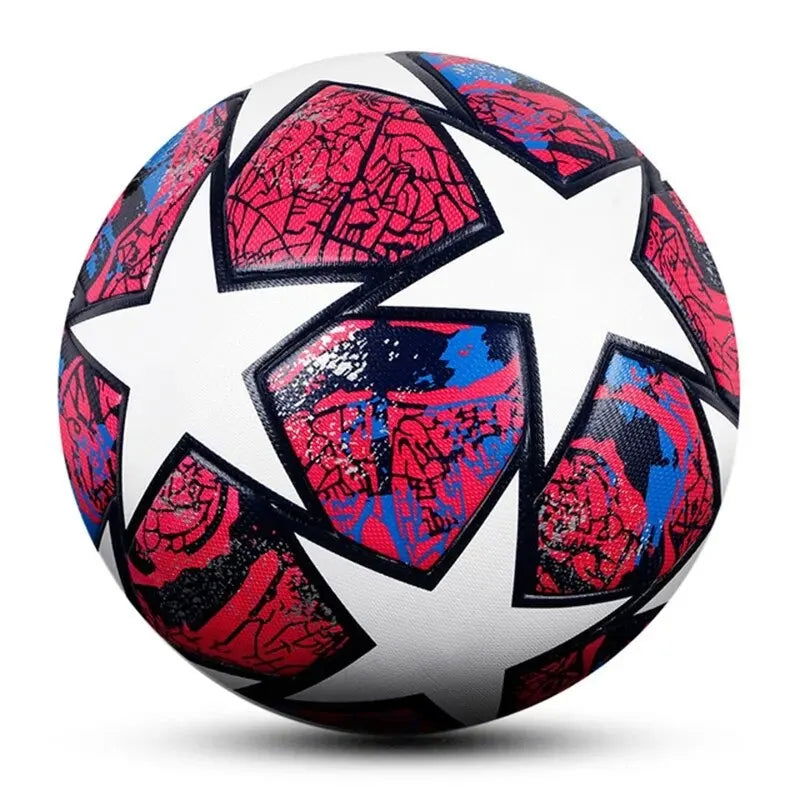 Soccer Ball Official Size 5 Three Layer Wear Rsistant Durable Soft PU Leather Seamless Football Team Match Group Train Game Play - Slobuy