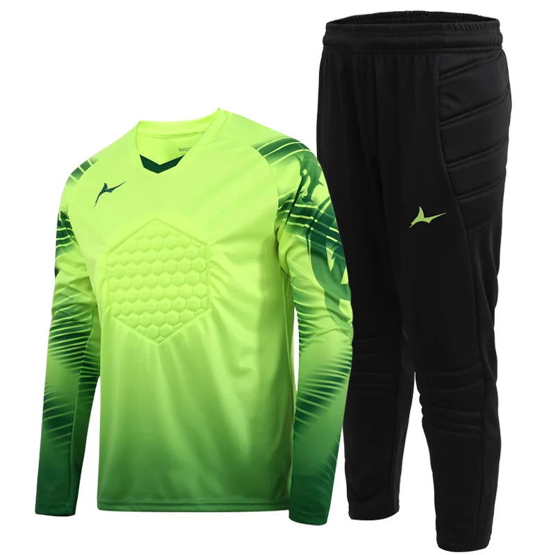 Soccer Goalkeeper Jersey For Kids Protection With Sponge Adults Football Goalkeeper Uniform Men Goalie Shirt - Slobuy