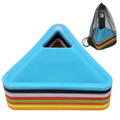 Soccer Logo Plate Field Marking 18*4.5cm Equipment PE Triangle Hole Design Wear-resistant Team Sports Football Equipment - Slobuy
