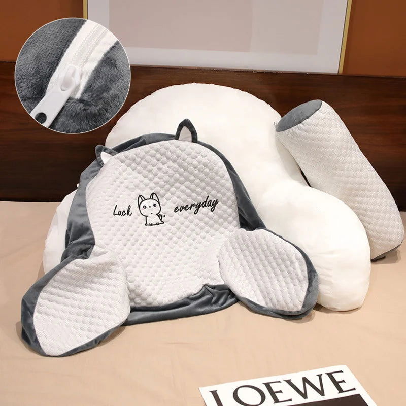 Sofa fluffy cushion Luncheon pillow Triangle reading cushion Bedside soft large backrest lumbar cushion Office chair cushion - Slobuy