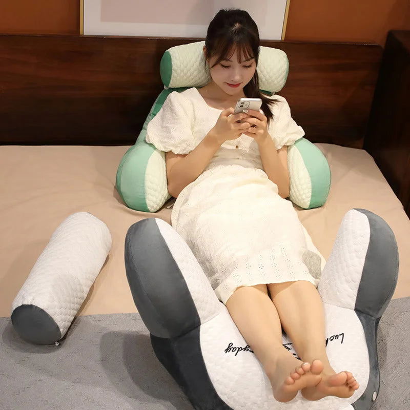 Sofa fluffy cushion Luncheon pillow Triangle reading cushion Bedside soft large backrest lumbar cushion Office chair cushion - Slobuy