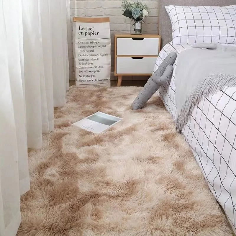 Soft Area Rugs For Bedroom Fluffy, Non-slip Tie-Dyed Fuzzy Shag Plush Soft Shaggy Bedside Rug, Tie-Dyed Living Room Carpet - Slobuy