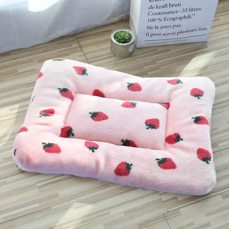 Soft Cat Bed Mats Short Plush Pet Sleeping Bed Mats for Cats Small Dogs Cute Pet Pad Blanket Warm Kitten Cushion Cat Accessories - Slobuy