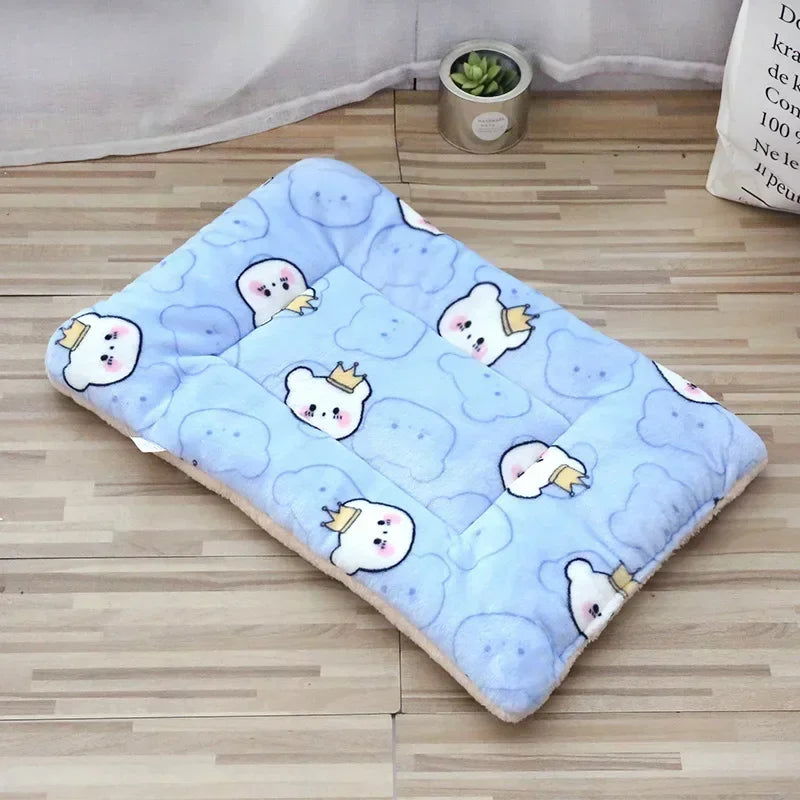 Soft Cat Bed Mats Short Plush Pet Sleeping Bed Mats for Cats Small Dogs Cute Pet Pad Blanket Warm Kitten Cushion Cat Accessories - Slobuy