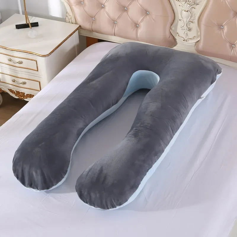 Soft Fleece Pregnant Pillow Gravida U Type Lumbar Pillow Multi Function Side Protect Cushion for Pregnancy Women Drop shipping - Slobuy