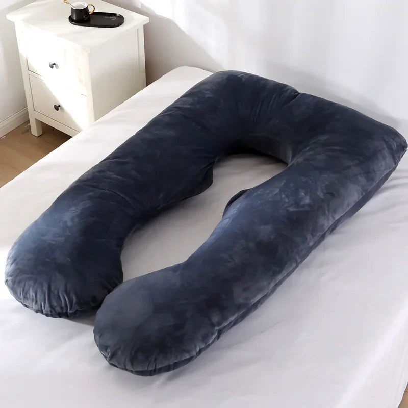 Soft Fleece Pregnant Pillow Gravida U Type Lumbar Pillow Multi Function Side Protect Cushion for Pregnancy Women Drop shipping - Slobuy