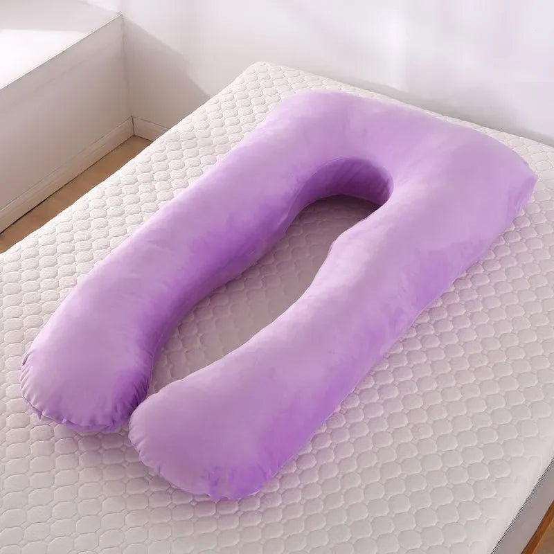 Soft Fleece Pregnant Pillow Gravida U Type Lumbar Pillow Multi Function Side Protect Cushion for Pregnancy Women Drop shipping - Slobuy
