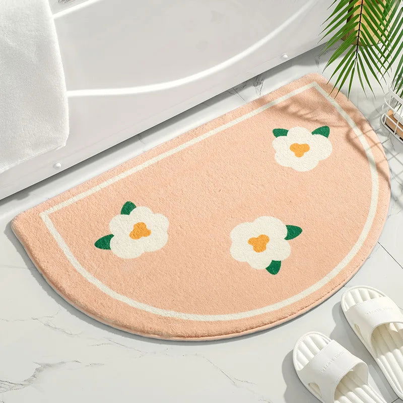 Soft Floor Mats Small Fresh Text Flowers Rugs Home Entrance Carpet Bedroom Toilet Bathroom Door Absorbent Non-Slip Foot Pad - Slobuy