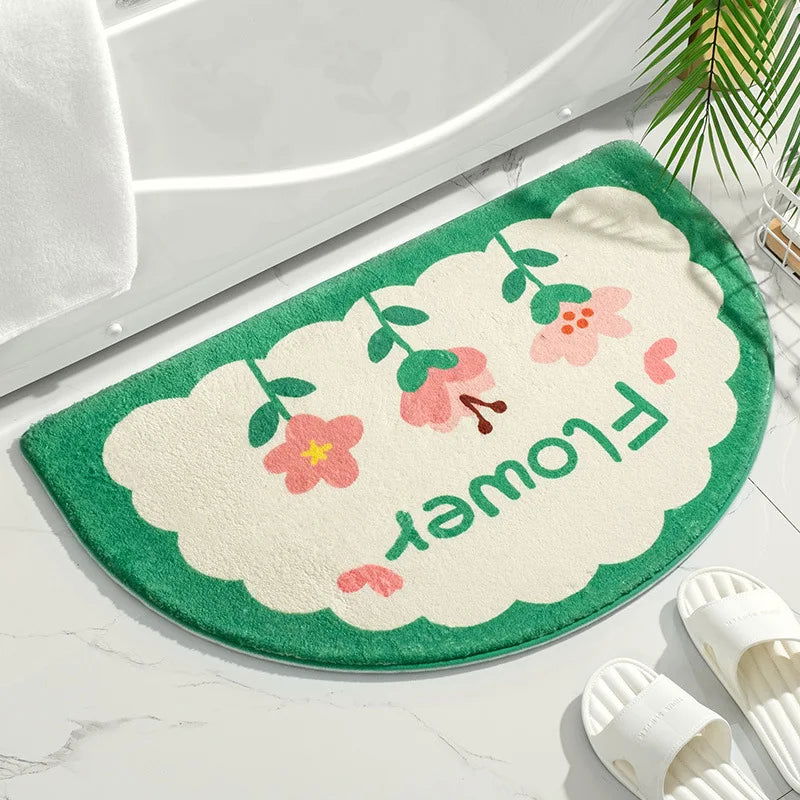 Soft Floor Mats Small Fresh Text Flowers Rugs Home Entrance Carpet Bedroom Toilet Bathroom Door Absorbent Non-Slip Foot Pad - Slobuy