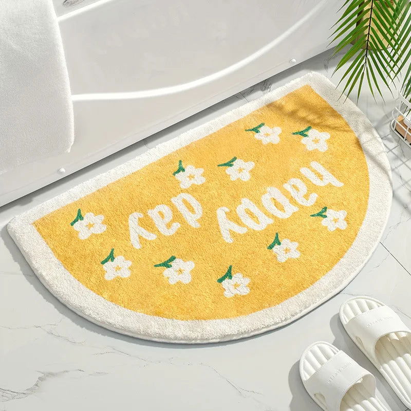 Soft Floor Mats Small Fresh Text Flowers Rugs Home Entrance Carpet Bedroom Toilet Bathroom Door Absorbent Non-Slip Foot Pad - Slobuy