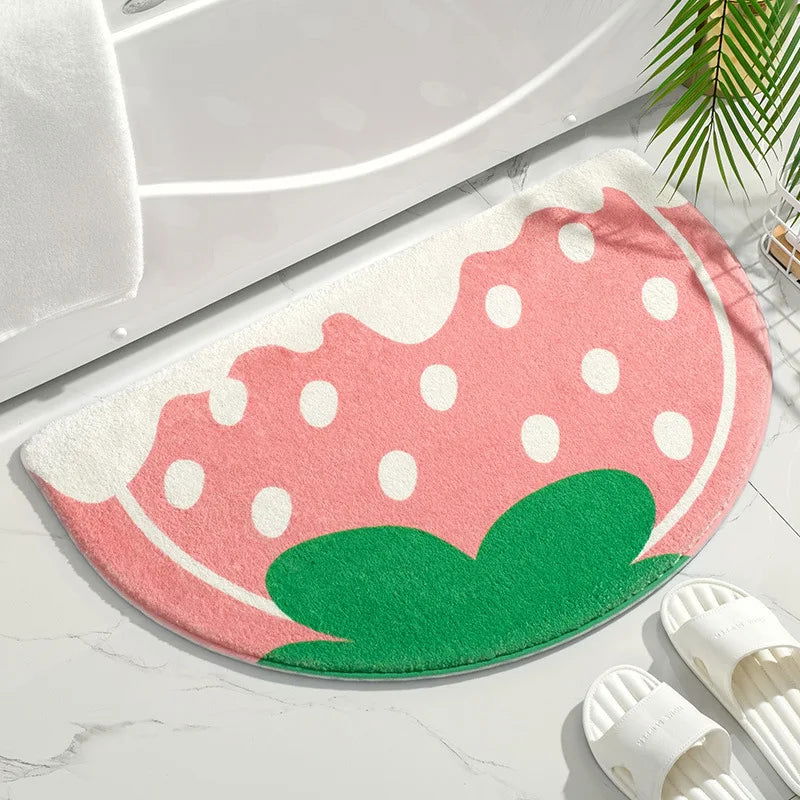 Soft Floor Mats Small Fresh Text Flowers Rugs Home Entrance Carpet Bedroom Toilet Bathroom Door Absorbent Non-Slip Foot Pad - Slobuy