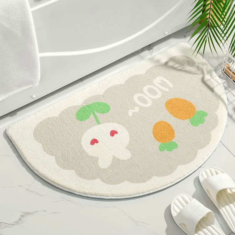 Soft Floor Mats Small Fresh Text Flowers Rugs Home Entrance Carpet Bedroom Toilet Bathroom Door Absorbent Non-Slip Foot Pad - Slobuy
