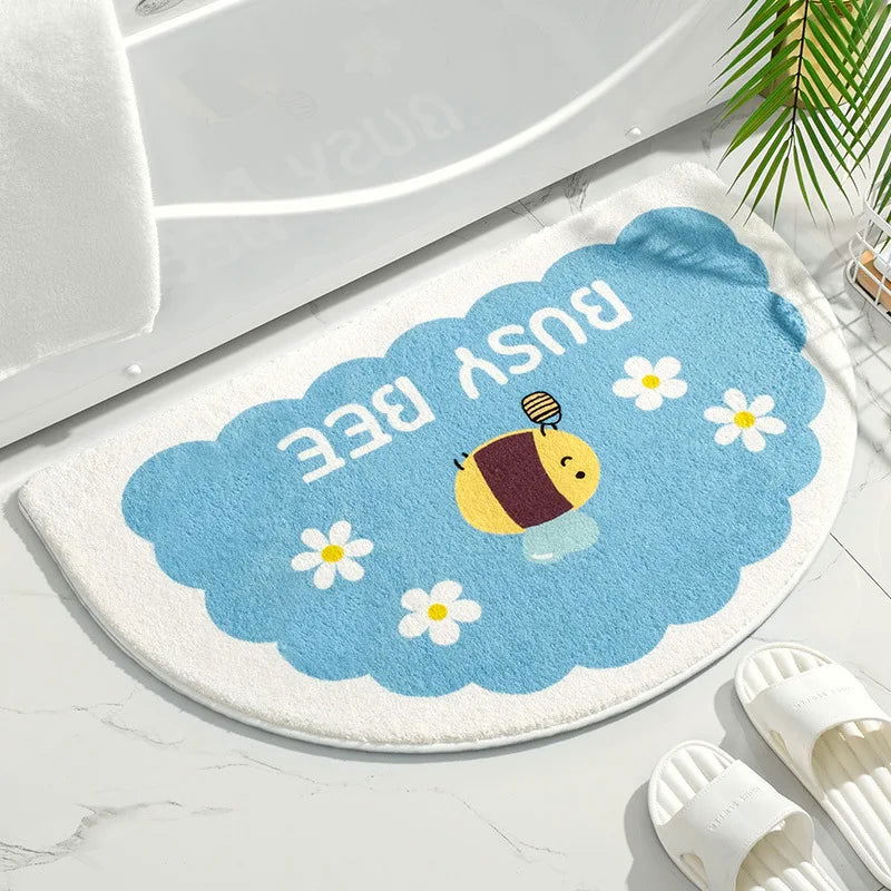 Soft Floor Mats Small Fresh Text Flowers Rugs Home Entrance Carpet Bedroom Toilet Bathroom Door Absorbent Non-Slip Foot Pad - Slobuy