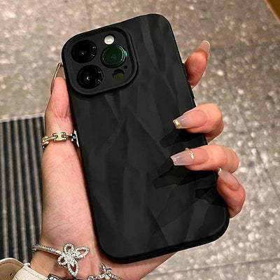 Soft Fold Pattern Phone Case For iPhone 11 12 13 14 15 Pro Max X Xs XR Max Plus Candy Bumper Silicone Cover - Slobuy