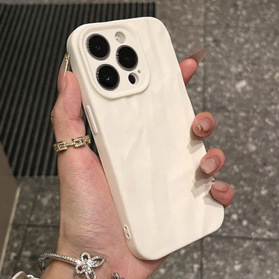 Soft Fold Pattern Phone Case For iPhone 11 12 13 14 15 Pro Max X Xs XR Max Plus Candy Bumper Silicone Cover - Slobuy