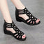 Soft Leather Roman Sandals Women 2023 Summer New Soft Sole Outwear Women's Wedge Shoes Fashion Casual Designer Shoe Ladies - Slobuy