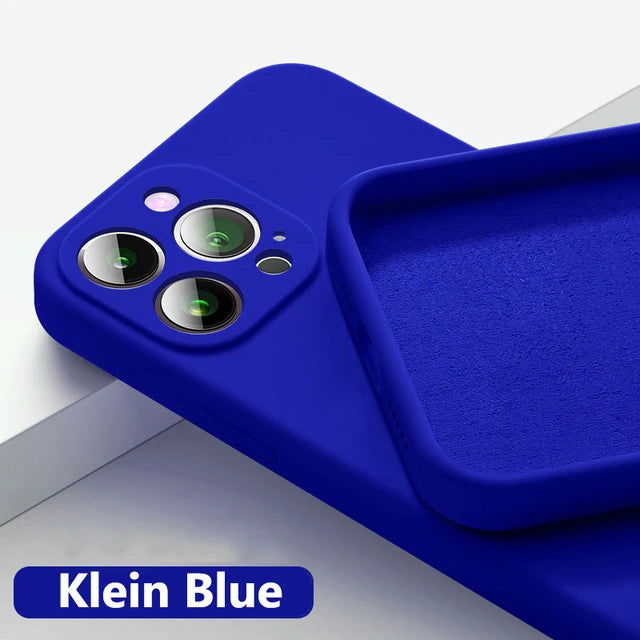Soft Luxury Square Official Liquid Silicone Phone Case For iPhone 15 14 13 12 11 Pro Mini Max XR Plus SE 2020 Cover - Slobuy