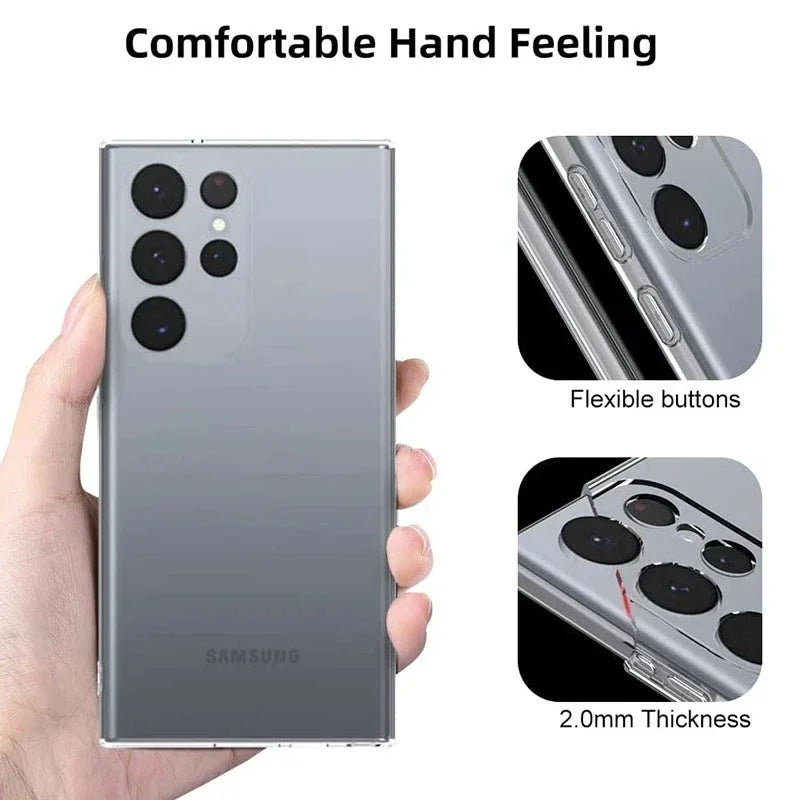 Soft Silicone Clear Phone Case For Samsung A53 A13 A52 A12 A54 A23 A32 A55 A52S S24 S22 S21 S23 Ultra S20 FE Galaxy Note 20Ultra - Slobuy