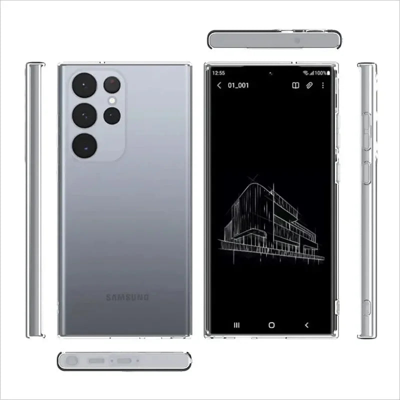 Soft Silicone Clear Phone Case For Samsung A53 A13 A52 A12 A54 A23 A32 A55 A52S S24 S22 S21 S23 Ultra S20 FE Galaxy Note 20Ultra - Slobuy