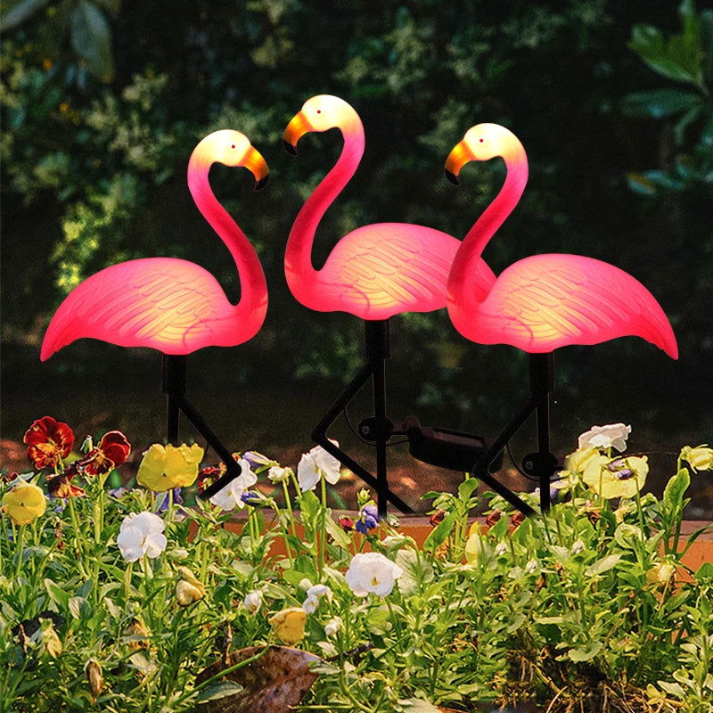 Solar Flamingo Light LED Outdoor Courtyard Lamp Garden Light Waterproof Stake Light Pathway Decor Solar Patio Ground Lantern - Slobuy