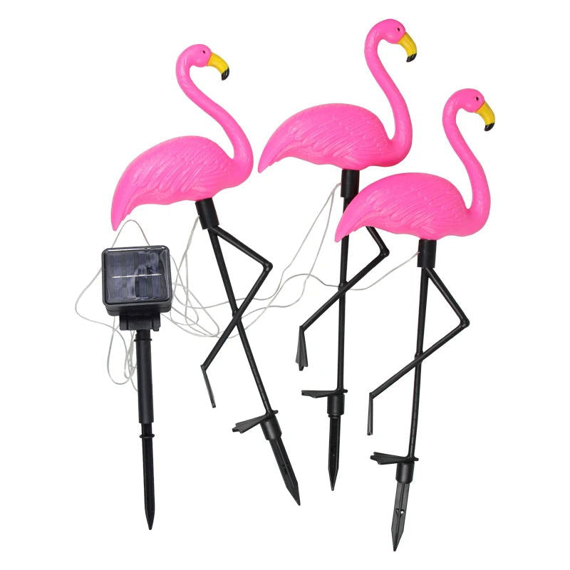 Solar Flamingo Light LED Outdoor Courtyard Lamp Garden Light Waterproof Stake Light Pathway Decor Solar Patio Ground Lantern - Slobuy