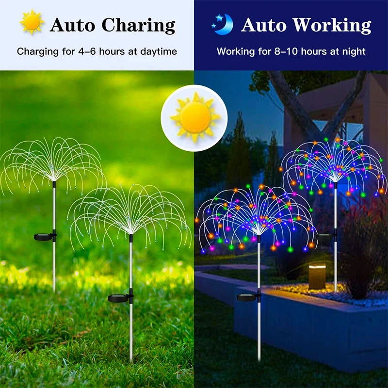 Solar LED Firework Fairy Lights Outdoor Waterproof Garden Decoration Lawn Pathway Solar Lamp - Slobuy