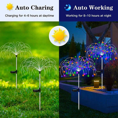 Solar LED Firework Fairy Lights Outdoor Waterproof Garden Decoration Lawn Pathway Solar Lamp - Slobuy