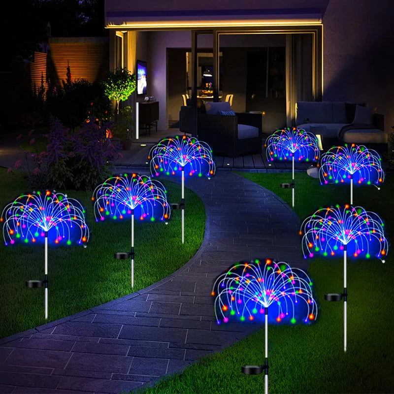 Solar LED Firework Fairy Lights Outdoor Waterproof Garden Decoration Lawn Pathway Solar Lamp - Slobuy