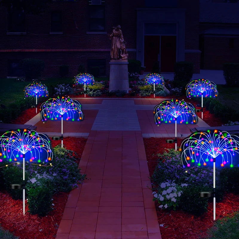 Solar LED Firework Fairy Lights Outdoor Waterproof Garden Decoration Lawn Pathway Solar Lamp - Slobuy
