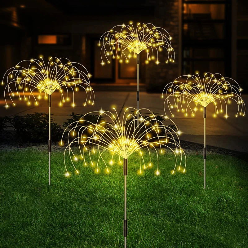 Solar LED Firework Fairy Lights Outdoor Waterproof Garden Decoration Lawn Pathway Solar Lamp - Slobuy