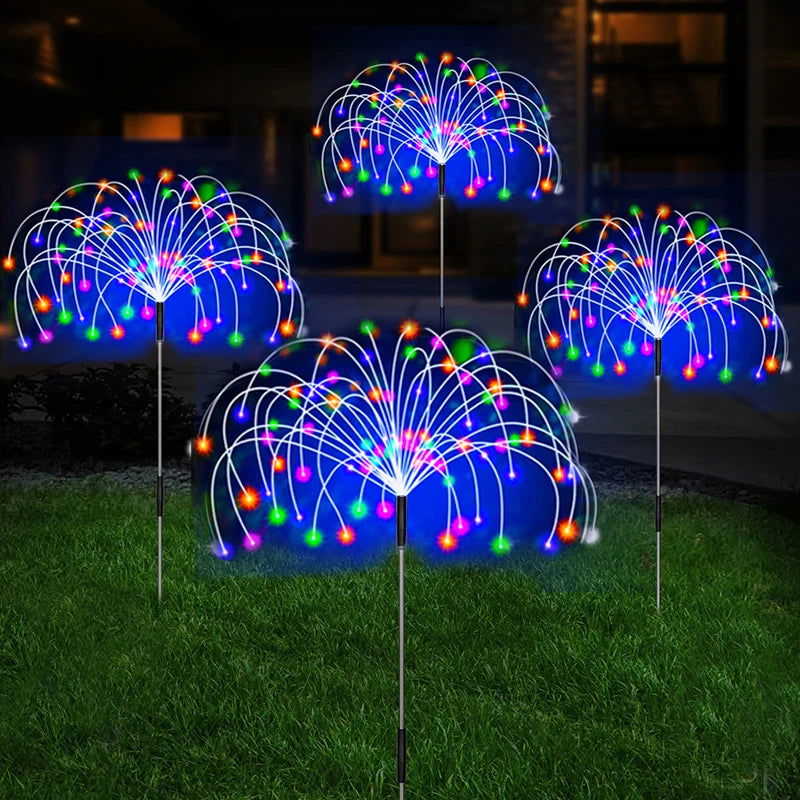 Solar LED Firework Fairy Lights Outdoor Waterproof Garden Decoration Lawn Pathway Solar Lamp - Slobuy