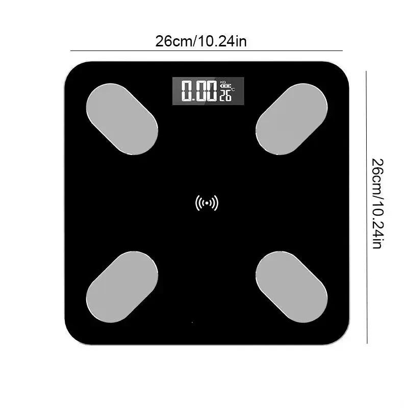 Solar Power Body Fat Scale Smart Digital Scale with Tape Weighting Scale Bluetooth Connected Phone Analyzer Bathroom Accessories - Slobuy