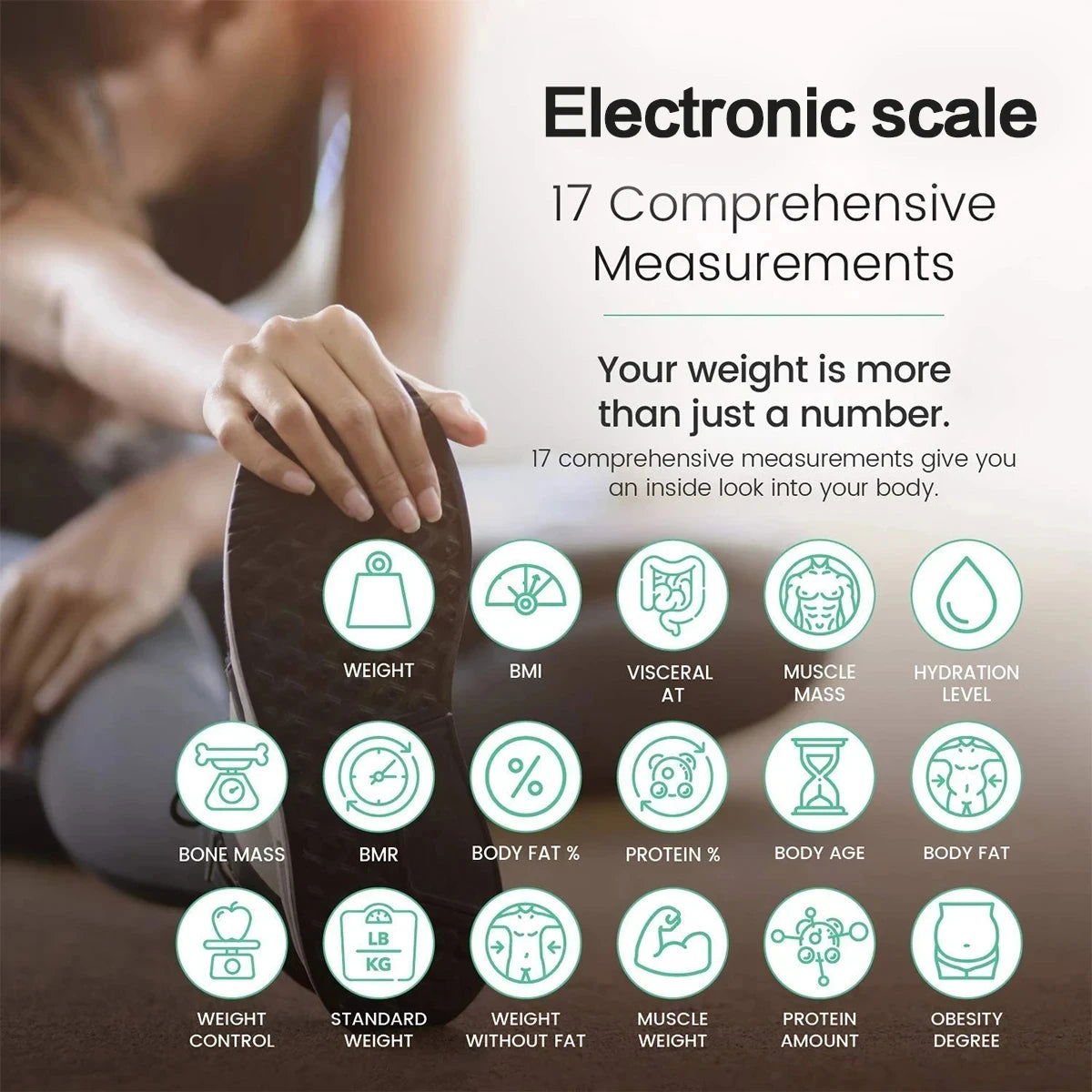 Solar Power Body Fat Scale Smart Digital Scale with Tape Weighting Scale Bluetooth Connected Phone Analyzer Bathroom Accessories - Slobuy