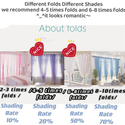 Solid Color Multicolor Bay Window Screening Door Curtains Drape Panel Sheer Tulle for Living Room Wedding Decoration - Slobuy