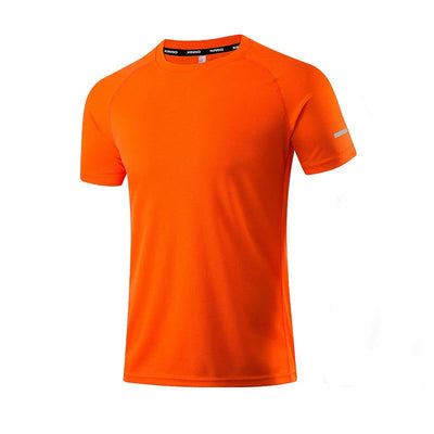 Solid Color Polyester T Shirts Men Clothing Gym Clothing Slim Fit Athletic Wear Camiseta Casual T-Shirt Running Ftness Tops Tees - Slobuy