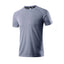 Solid Color Polyester T Shirts Men Clothing Gym Clothing Slim Fit Athletic Wear Camiseta Casual T-Shirt Running Ftness Tops Tees - Slobuy