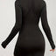 Solid Mock Neck Bodycon Dress, Long Sleeve Party Wear Dress, Women's Clothing - Slobuy