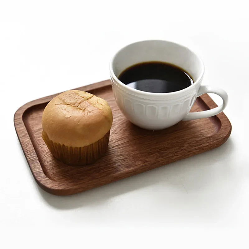 Solid Wood Serving Tray Oval Tea Tray Decorative Wood Plate Fruit Tray Vegetable Platter Home Bread Dessert Cake Plate Tableware - Slobuy
