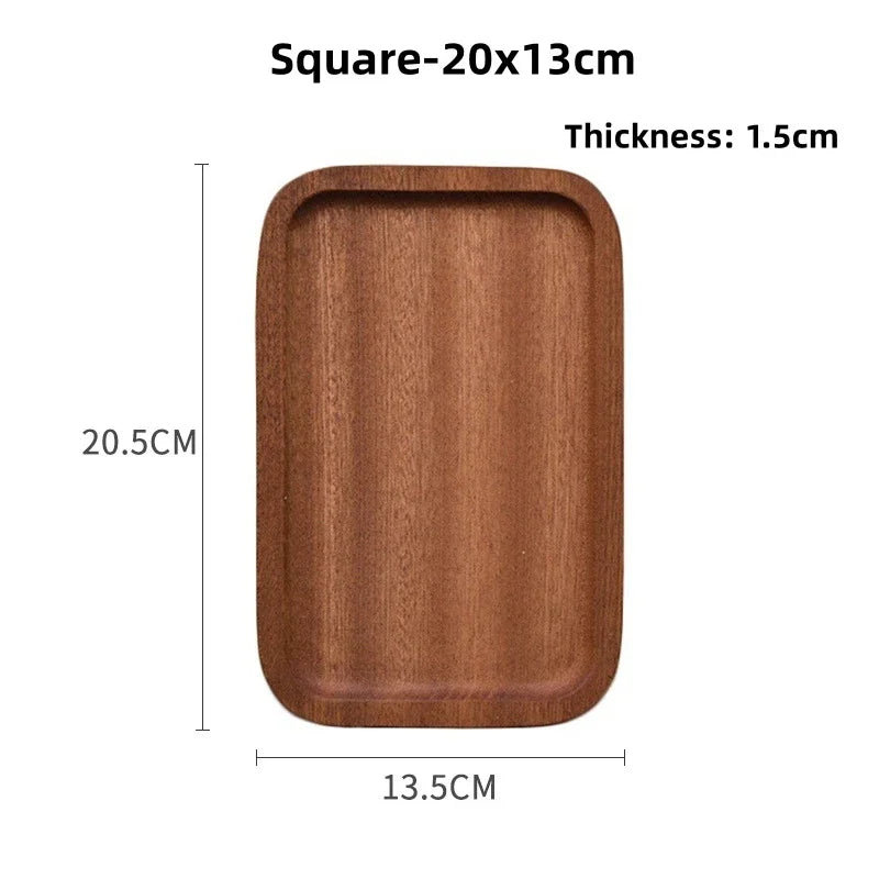 Solid Wood Serving Tray Oval Tea Tray Decorative Wood Plate Fruit Tray Vegetable Platter Home Bread Dessert Cake Plate Tableware - Slobuy