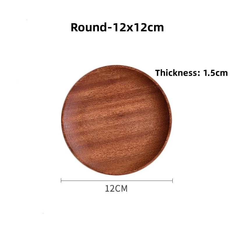 Solid Wood Serving Tray Oval Tea Tray Decorative Wood Plate Fruit Tray Vegetable Platter Home Bread Dessert Cake Plate Tableware - Slobuy