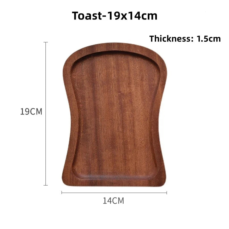 Solid Wood Serving Tray Oval Tea Tray Decorative Wood Plate Fruit Tray Vegetable Platter Home Bread Dessert Cake Plate Tableware - Slobuy