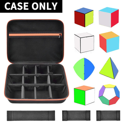 Speed Cube Storage Case Bag Holds 12+ Different Types Cube Retro Brain Teaser Fidget Toy. Carrying Holder with Mesh Pocket - Slobuy