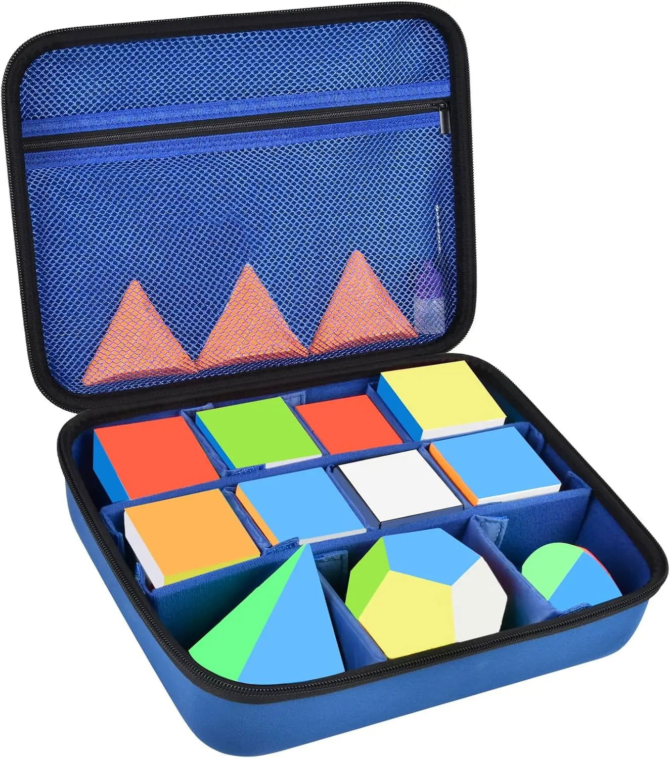 Speed Cube Storage Case Bag Holds 12+ Different Types Cube Retro Brain Teaser Fidget Toy. Carrying Holder with Mesh Pocket - Slobuy