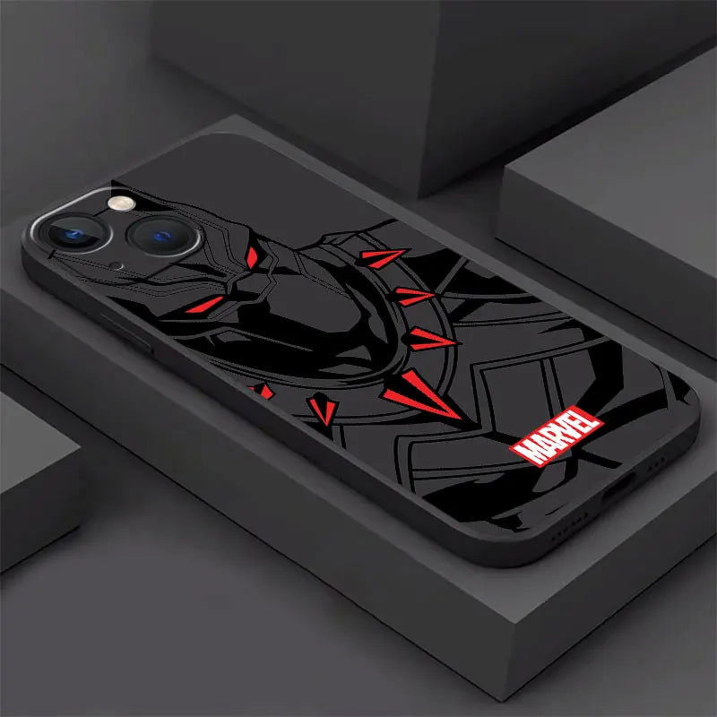 Spider Man Iron Man Venom Art Case For iPhone 15 Plus 14 13 Pro Max 12 Mini 11 X XS XR 7 8 8Plus Black Soft Phone Coque - Slobuy