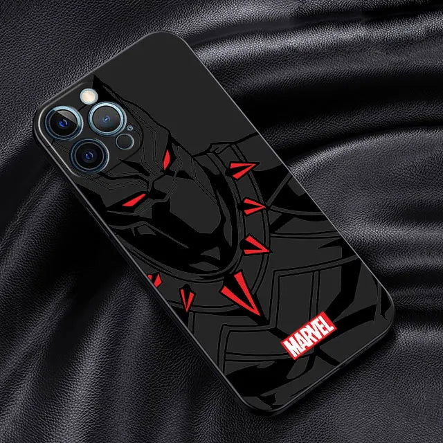Spider Man Iron Man Venom Art Case For iPhone 15 Plus 14 13 Pro Max 12 Mini 11 X XS XR 7 8 8Plus Black Soft Phone Coque - Slobuy