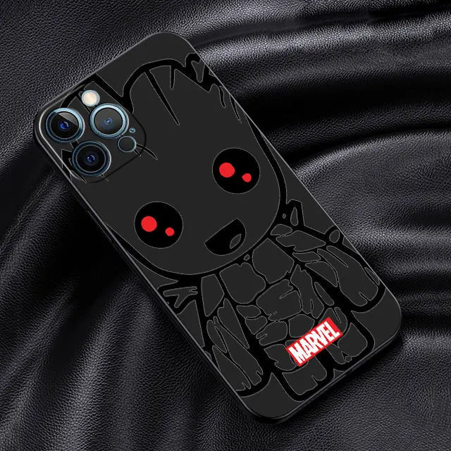 Spider Man Iron Man Venom Art Case For iPhone 15 Plus 14 13 Pro Max 12 Mini 11 X XS XR 7 8 8Plus Black Soft Phone Coque - Slobuy