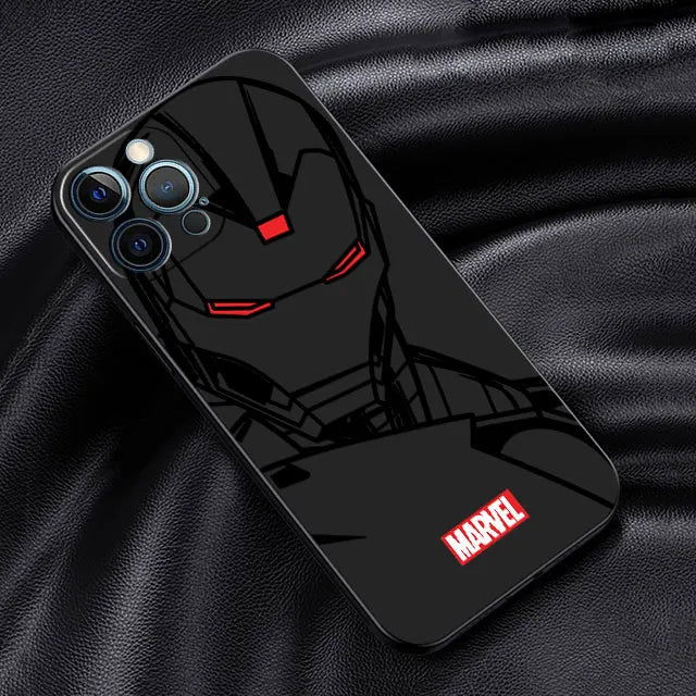 Spider Man Iron Man Venom Art Case For iPhone 15 Plus 14 13 Pro Max 12 Mini 11 X XS XR 7 8 8Plus Black Soft Phone Coque - Slobuy