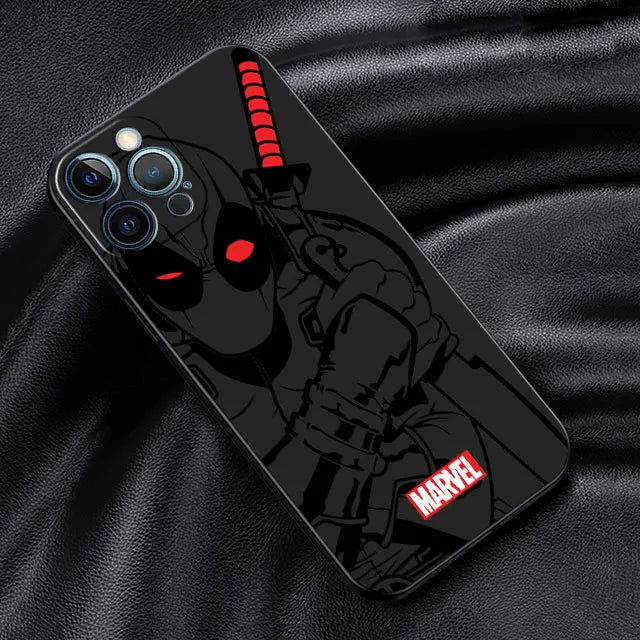 Spider Man Iron Man Venom Art Case For iPhone 15 Plus 14 13 Pro Max 12 Mini 11 X XS XR 7 8 8Plus Black Soft Phone Coque - Slobuy